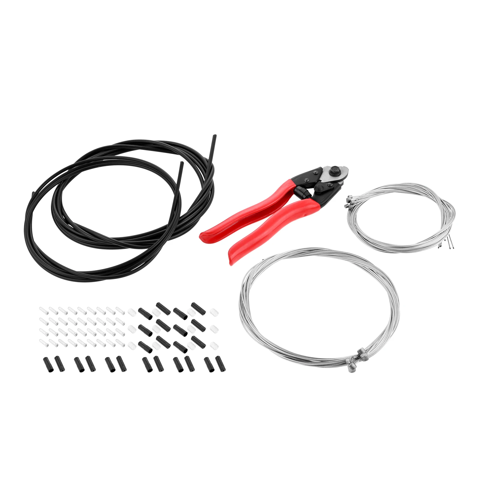 87Pcs/Set Stainless Steel Wire Cutter Bike Brake/Shifter Cable Housing Universal Bicycle Brake/Shift Cable End Caps O-Rings Kit