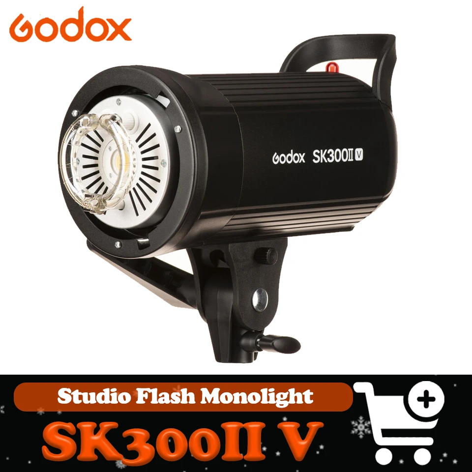 

Фотовспышка Godox SK300II-V 300Ws, моноблок, время срабатывания 1/2000-1/800 с, время перезарядки 0.5-1.5 с, беспроводное управление 2.4G для фотографии