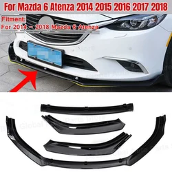 3Pcs for Mazda 6 Atenza 2014 2015 2016 2017 2018  Car Front Bumper Spoiler Splitter Lip Cover Trim