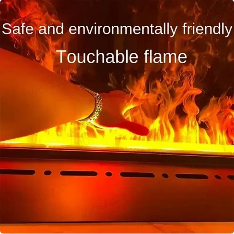 Modern Electric Fireplace High-end Decoration Furniture Core Simulation Fire Flame Humidifier Embedded Metal Atomized Fireplace