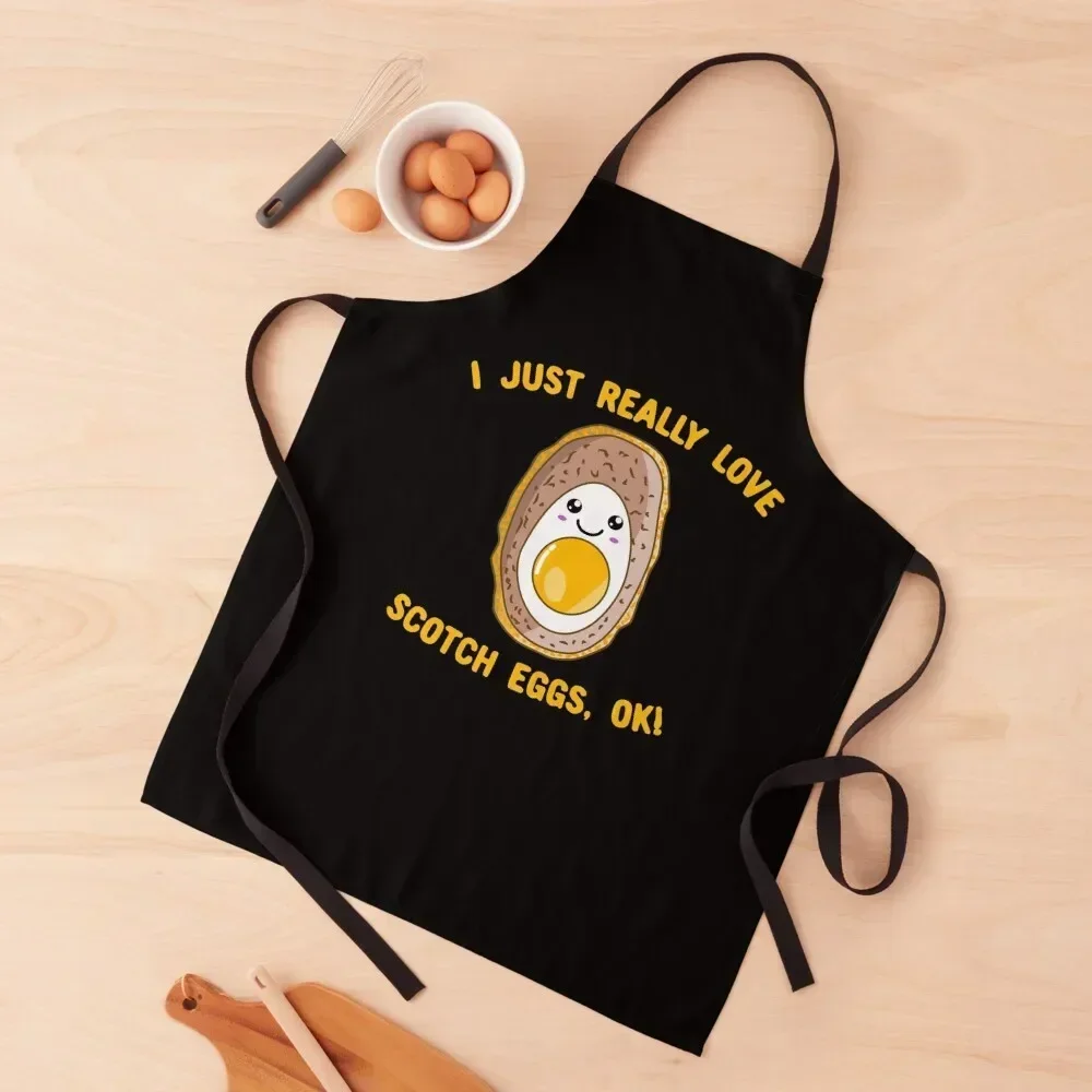 I Just Really Love Scotch Eggs, Ok! Kawaii Scotch Egg Apron Home and kitchen products Kitchen on the wall Apron