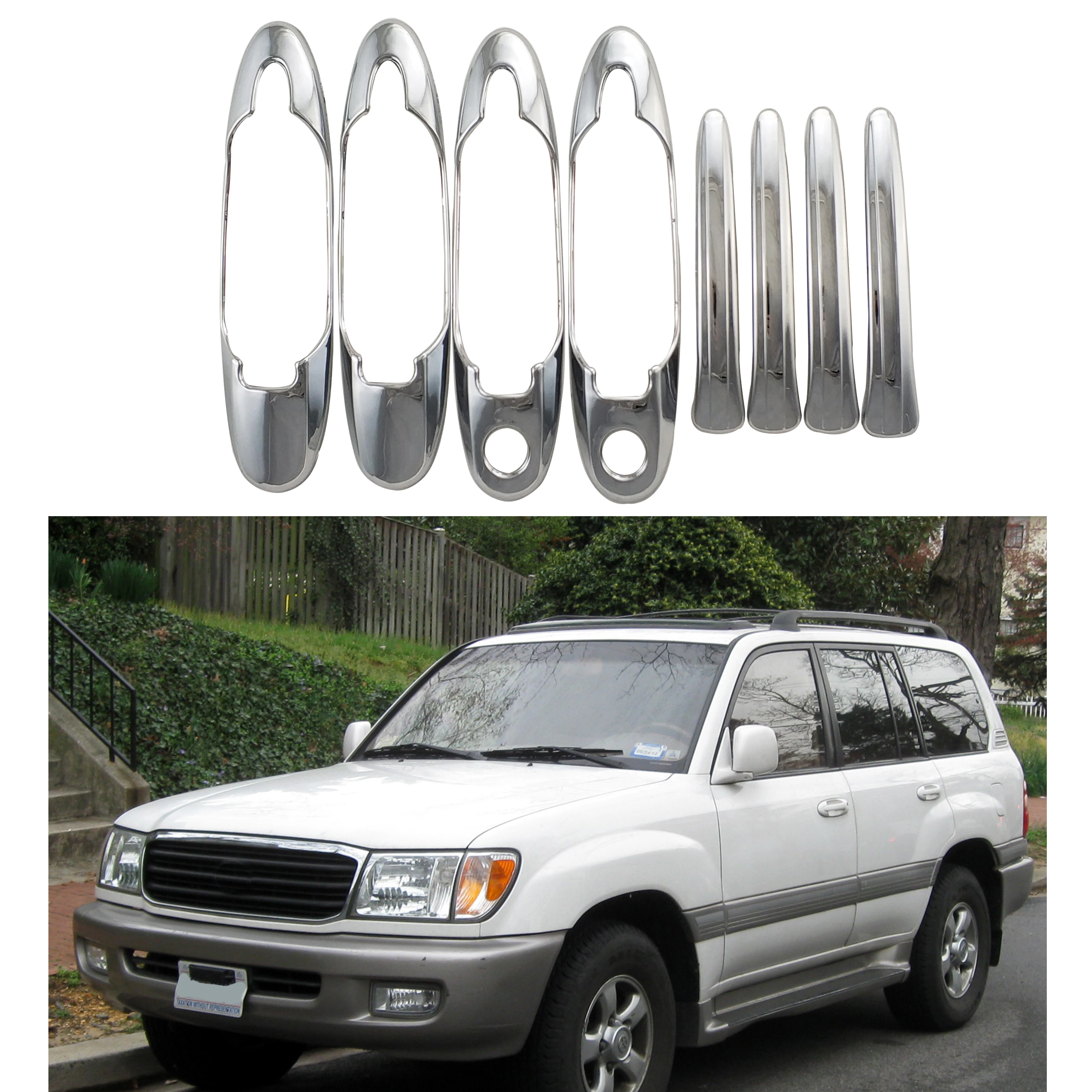 For Toyota Land Cruiser LC100 FJ100 4700 For LEXUS LX470 1996-2007 Chrome Car Accessorie Door Handle Bowl Cover Trim Paste Style