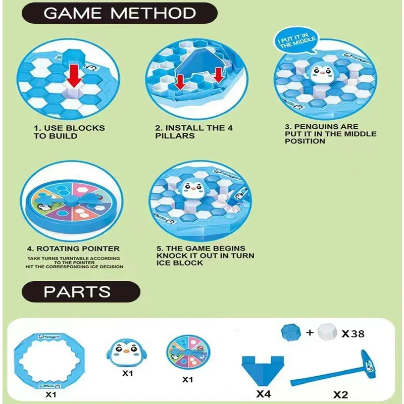 Kinderen Save Penguin Ice Breaking Trap Speelgoed jongens Leuk Ouder-kind interactietafel Indoor Games kinderspeelgoed Verminder stress