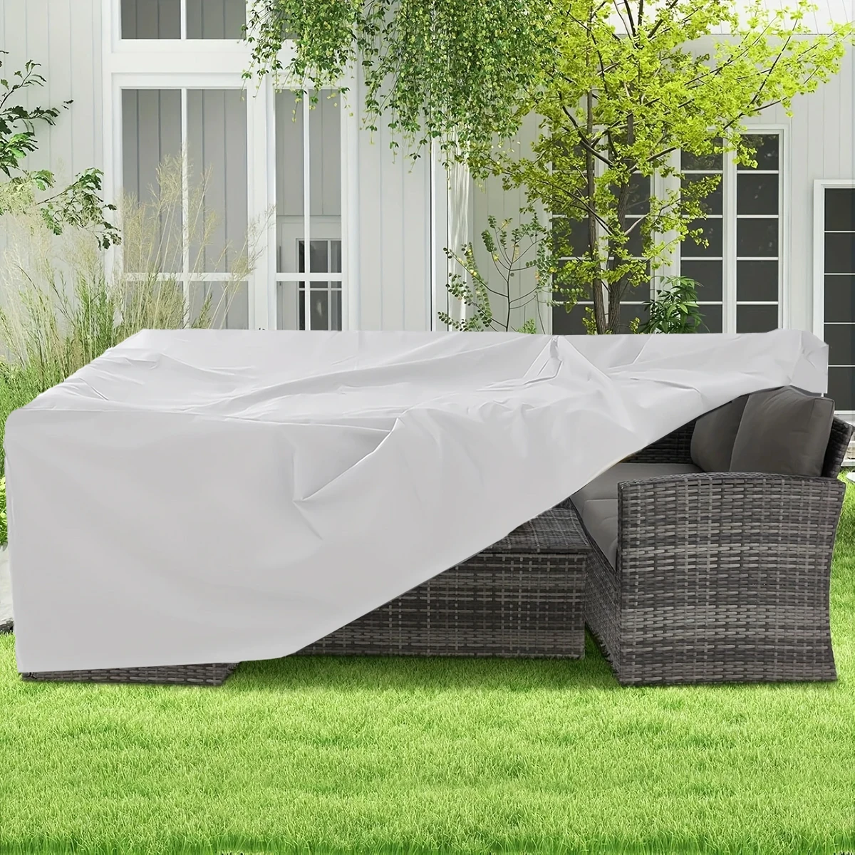Multi-size Large Rectangular Table Cover Durable Garden Furniture Protective Cover UV Protection Suitable for Outdoor Use