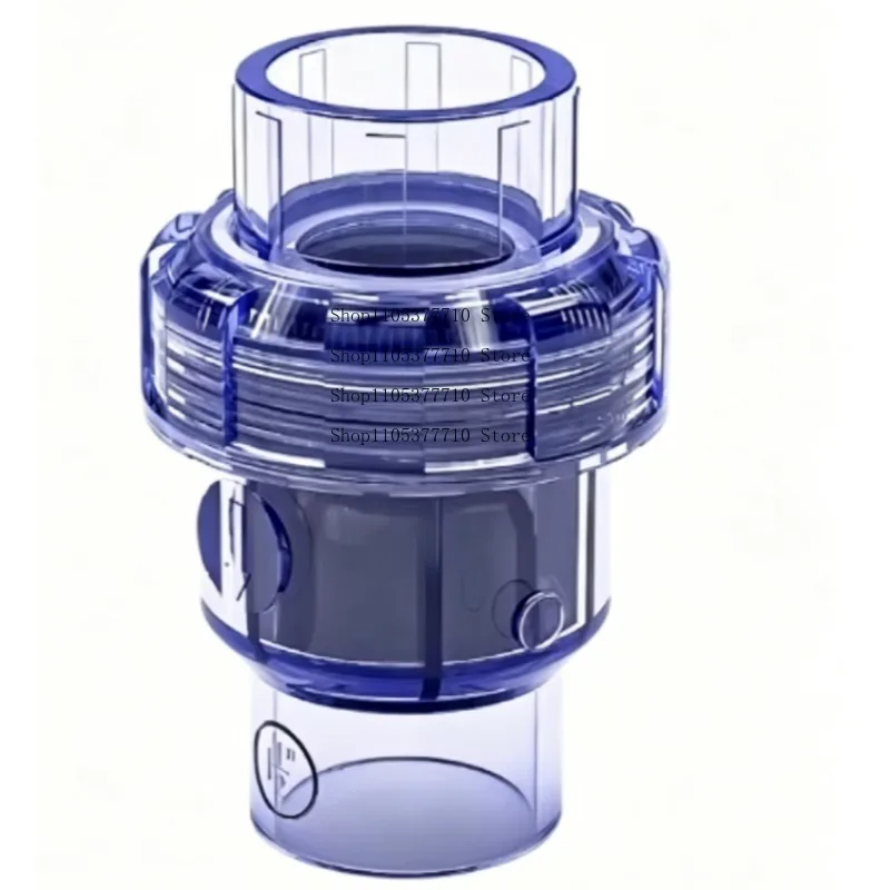 1PCS Single Union Check Valve UPVC, 20-63mm Transparent Non-return for Irrigation