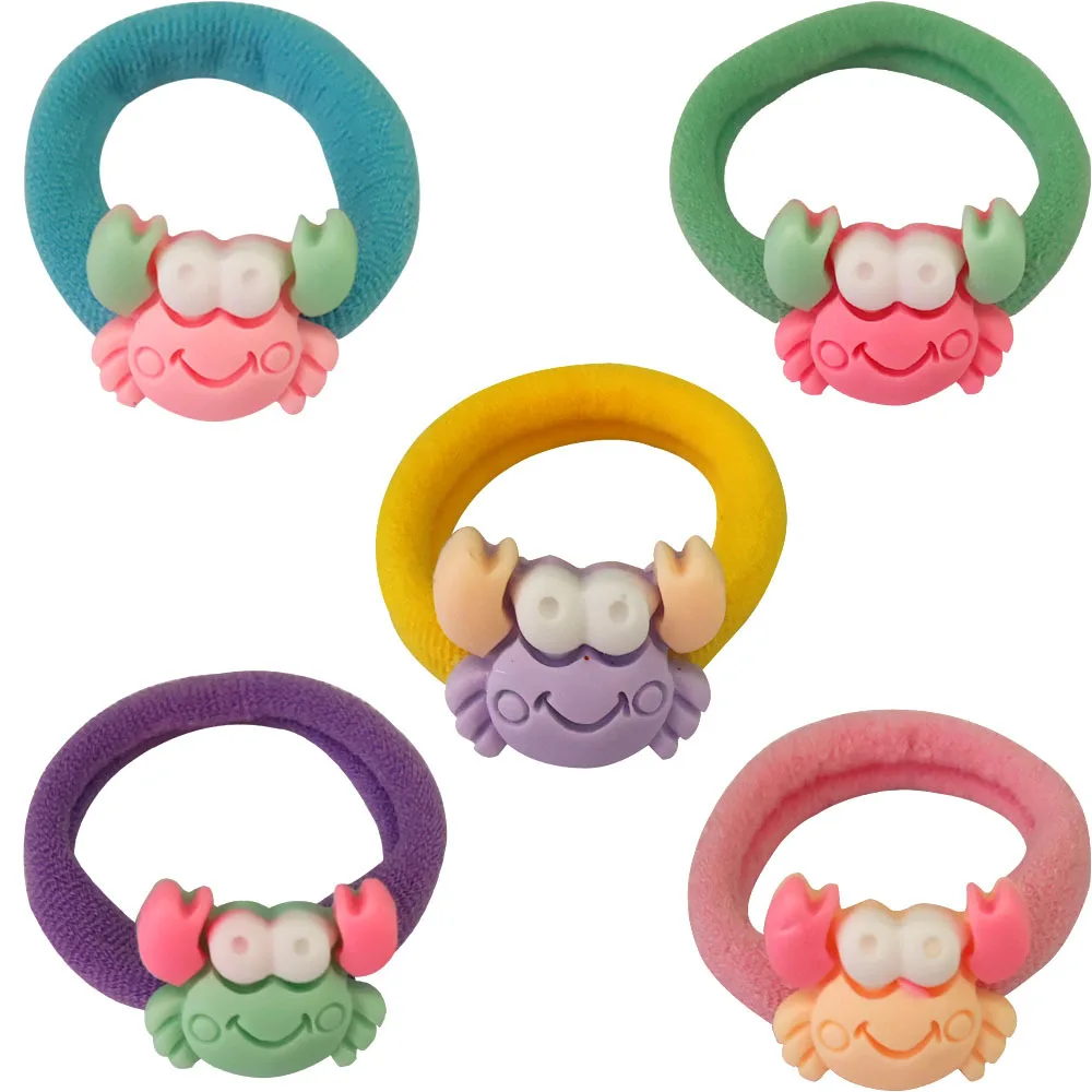 Children Crab Hair Do Not Hurt Girls Hair Rings Tied Ponytail High Elastic Baby Hair Rope Resin Towel Rings