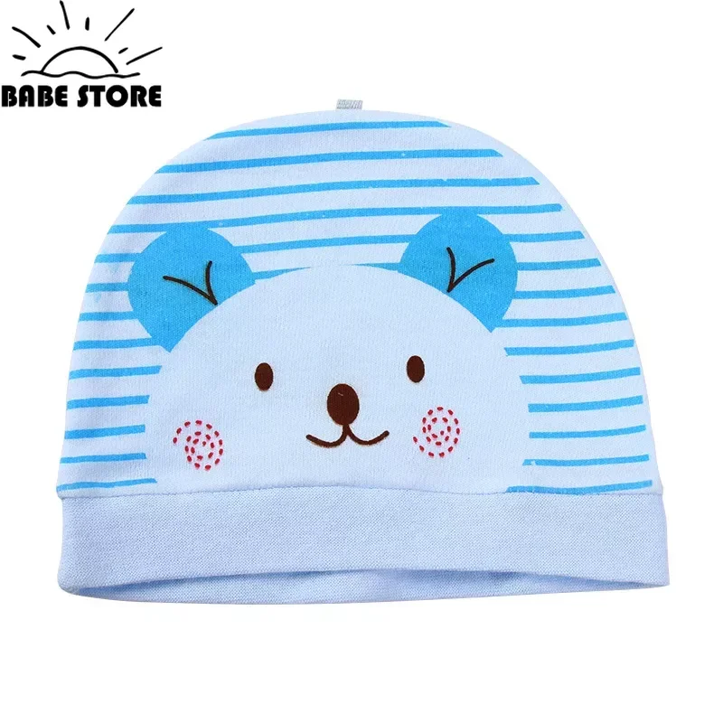 Gorros de algodón 100% para bebé recién nacido, gorro con estampado de dibujos animados, adecuado para niños de 0 a 12 meses, 40 colores