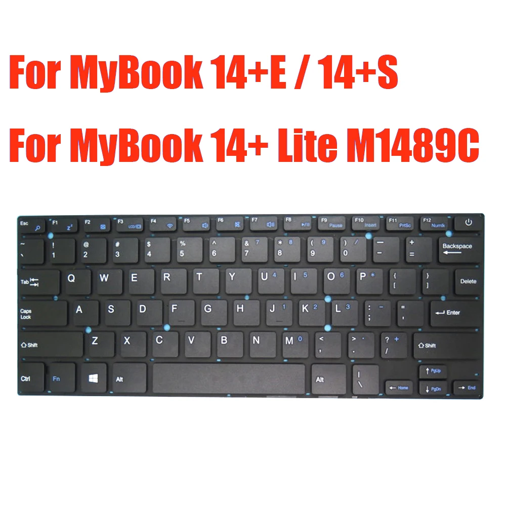 

English US New Laptop Keyboard For Axioo For MyBook 14+E / 14+S / 14+ Lite M1489C Black Replacement