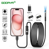 7.0MM TYPE-C Endoscope Camera IP67 Waterproof 6 LEDs Adjustable USB Android Flexible Inspection Borescope Cameras for Phone PC