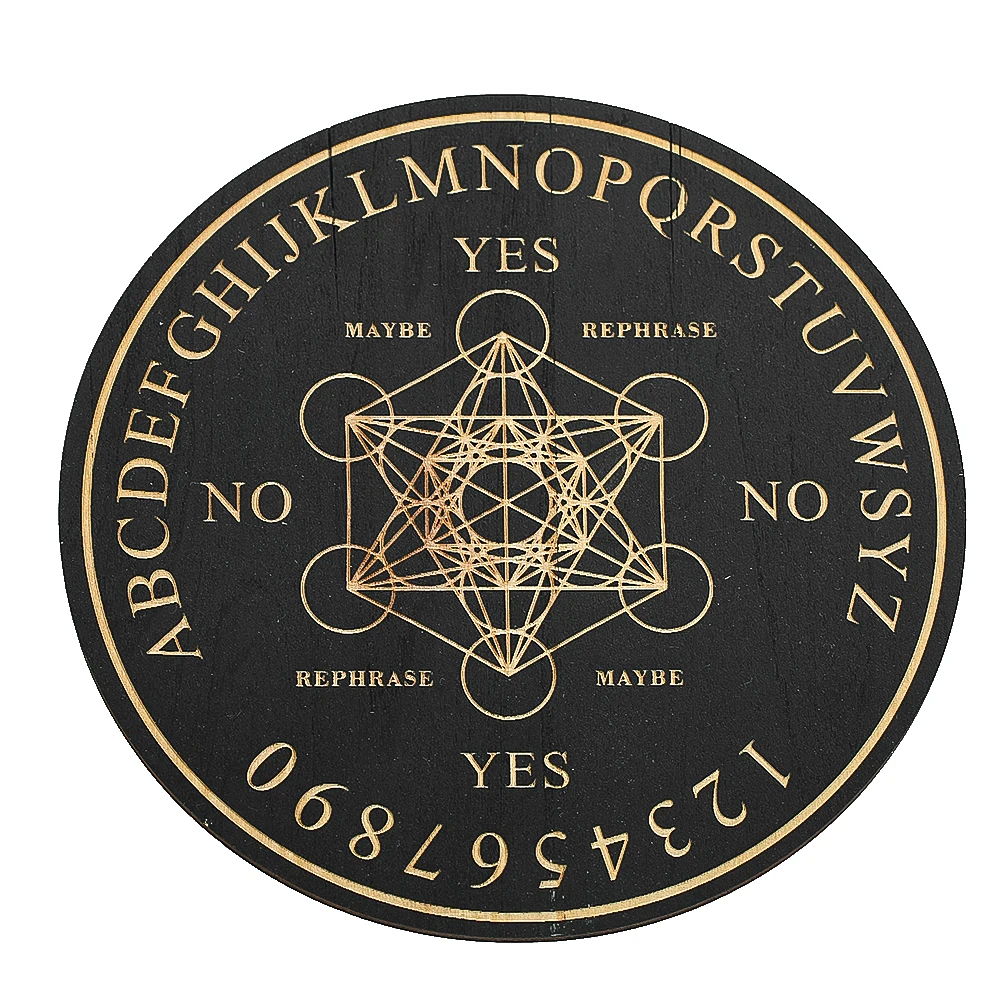 Tablero de péndulo de adivinación de madera, placa de decisión con símbolo de metatrón, tablero de mensajes de meditación espiritual, herramienta de Altar de bruja, decoración Ritual