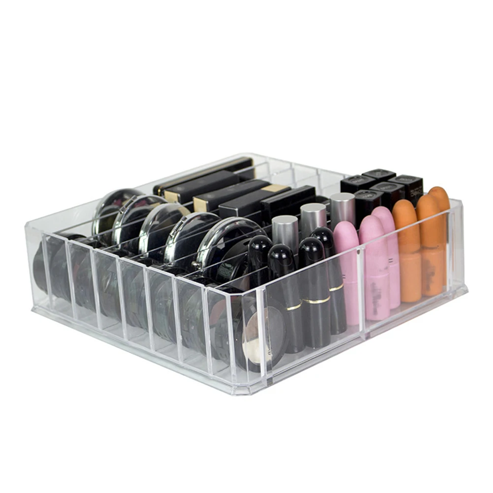 

Transparent Makeup Storage Box Acrylic Organizer For Lipsticks Nail Polish Essential Oil Lightweight Portable