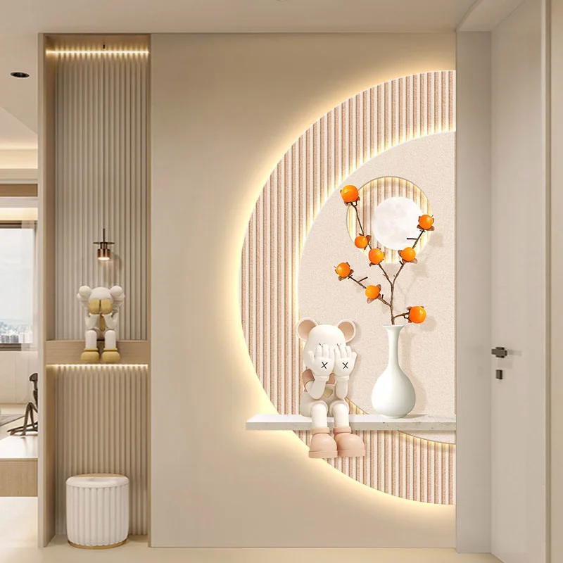 Pintura de luz LED semi-círculo de parede de fundo de corredor - luz mural de árvore fresca com ambiente sofisticado