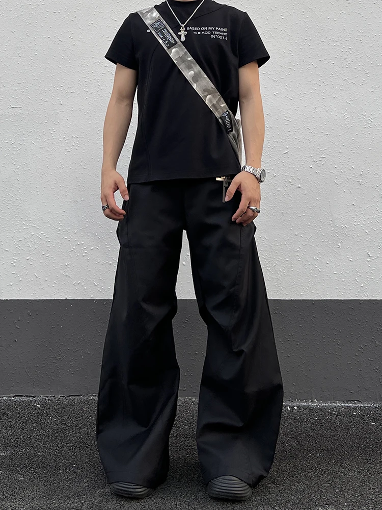 

Cleanfit Pleated Design Casual Wide Leg Pants Men's Women's American Retro Drapey Knife Loose Fit Leisure Trousers