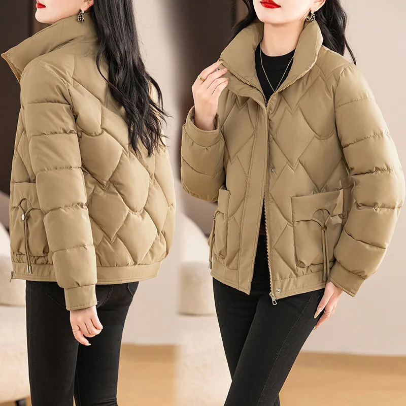 2024 New Winter Down Cotton Jacket Women Loose Padded Coat Female Solid Thicken Warm Puffer Parkas Jackets Snow Wear Outwear