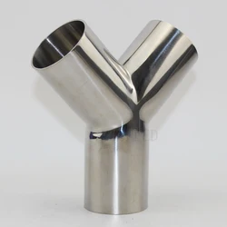 25/32/38/45/51/63/76mm 304 Stainless Steel Y Type Way Connector Sanitary Fitting Tee Pipe Fittings