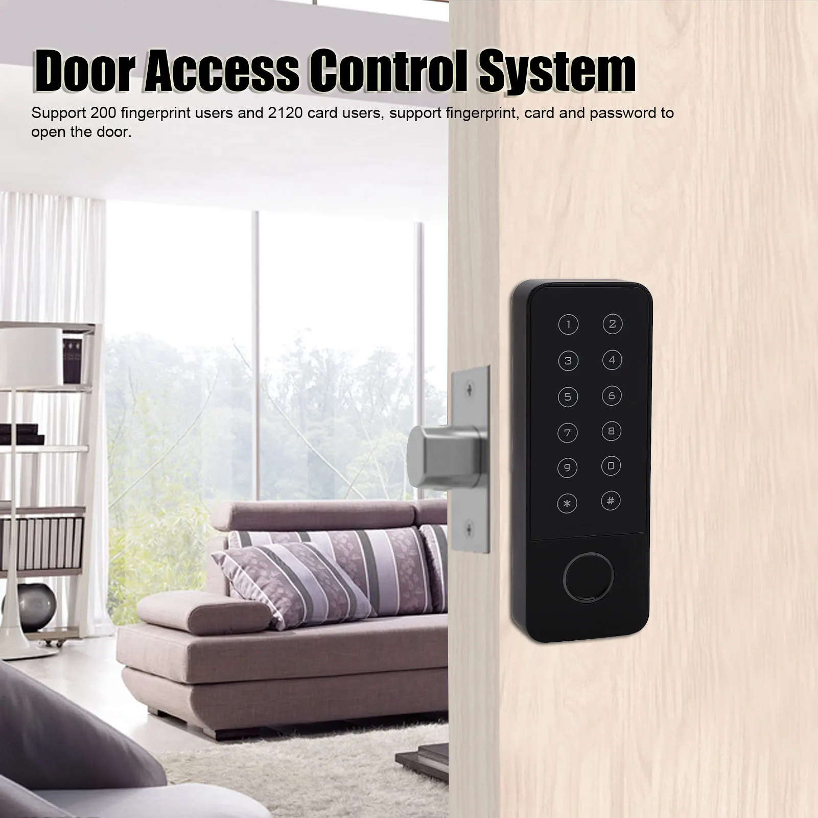 ZK30 Door Access Control System Waterproof ID Card Fingerprint Password 2120 Users 200 Fingerprints for Appartment Offices