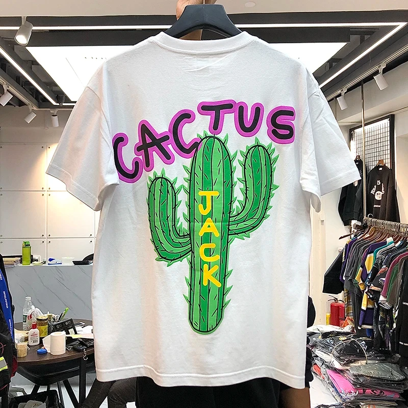 New luxury Cactus Jack Hip Hop Tshirts Travis  Men's Hip Hop Cotton T-Shirt Streetwear Tee Top