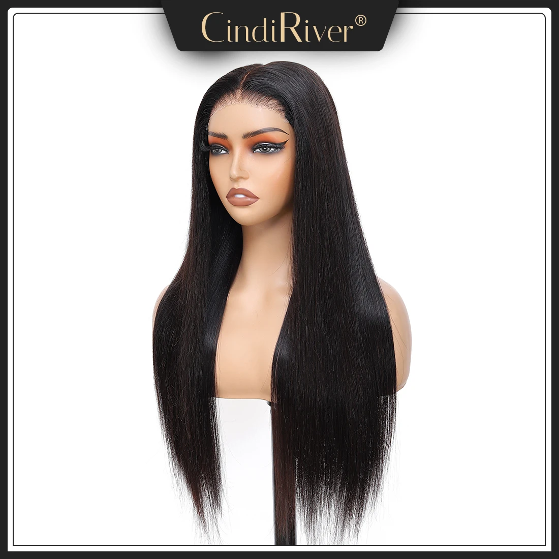 

Парик CindiRiver 5x5 HD Lace Glueless Straight из натуральных волос, с завязками, предварительно осветленный, предварительно обрезанный