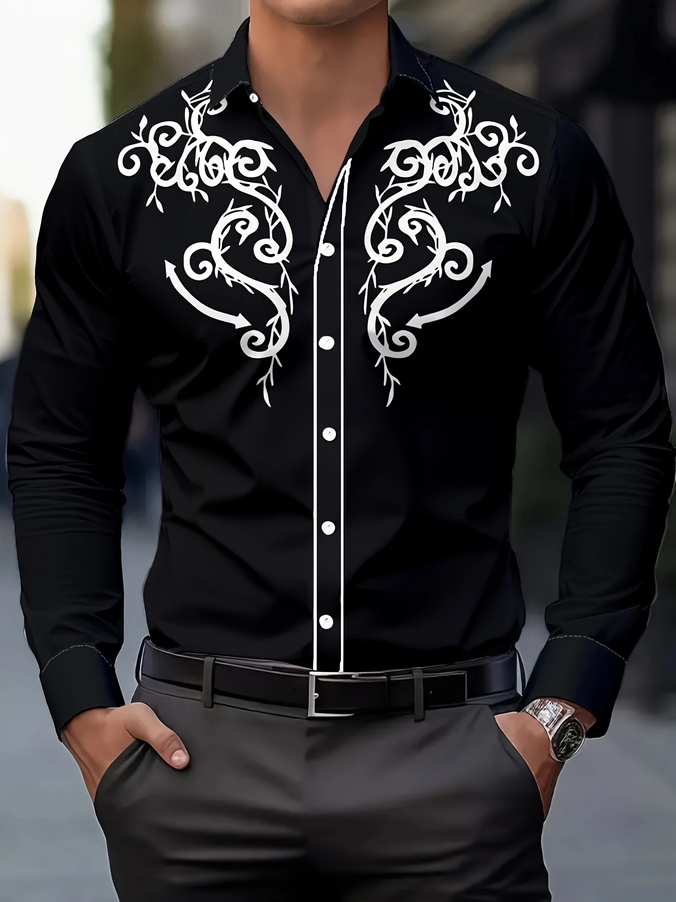 Рисунок 2 - Мужская модная рубашка с принтом