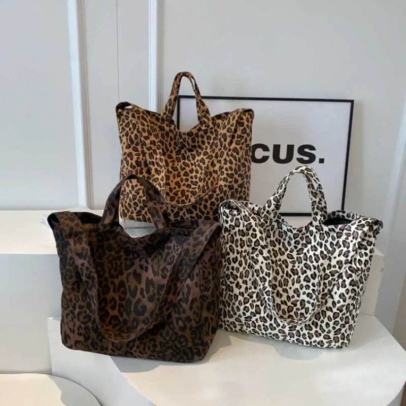 Leopard Design 2024 Korean Fashion Big Crossbody Bags for Women Travel Handbag Lady Shopper Shopping Shoulder Bag Bolsa Feminina