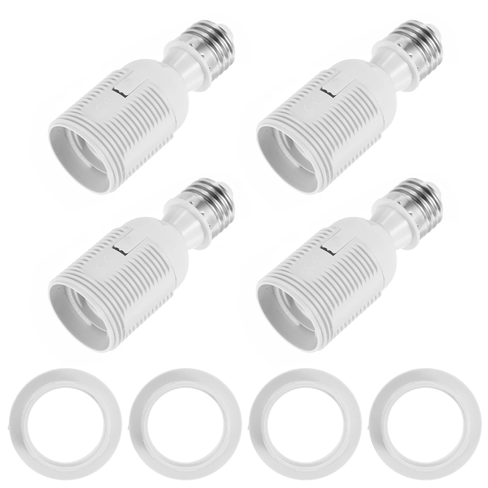 

4pcs E27 Lamp Bulb Extenders Plastic Socket Converter For Desk Lamp Heat Resistant Easy Install Long Lasting Socket Adapter
