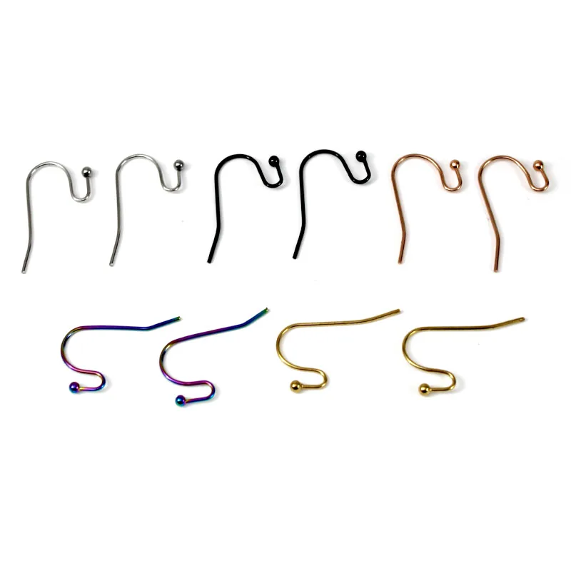 50-30Pcs Stainless Steel Earrings Hooks Hypoallergenic Anti Allergy Earring Clasps Components For DIY Jewelry Making Supplies