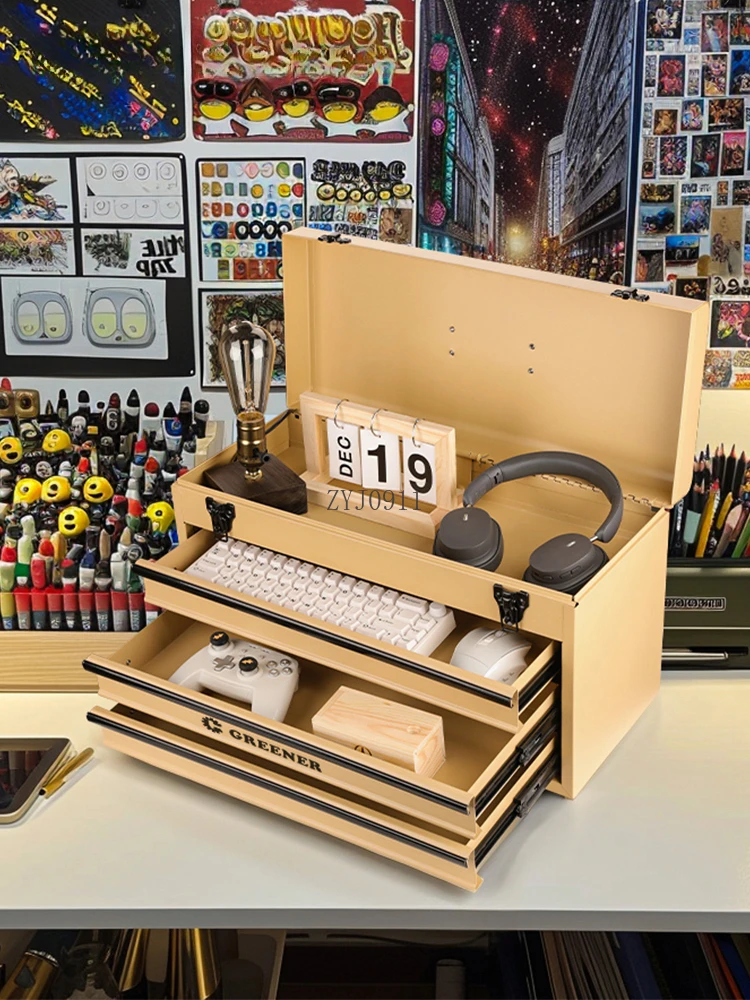 صندوق تخزين صندوق تخزين أمريكي صندوق تخزين أدوات معدني متعدد الطبقات