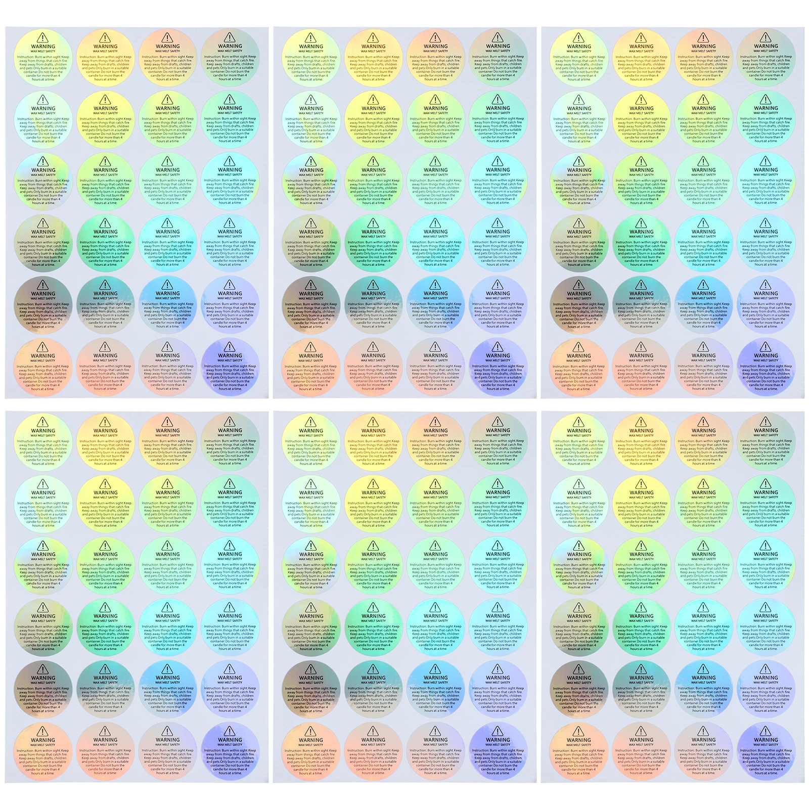 

Safety Stickers Warning Labels For Candles Glass Containers Sealing Packaging Wax Jar Round Seal Adhesive