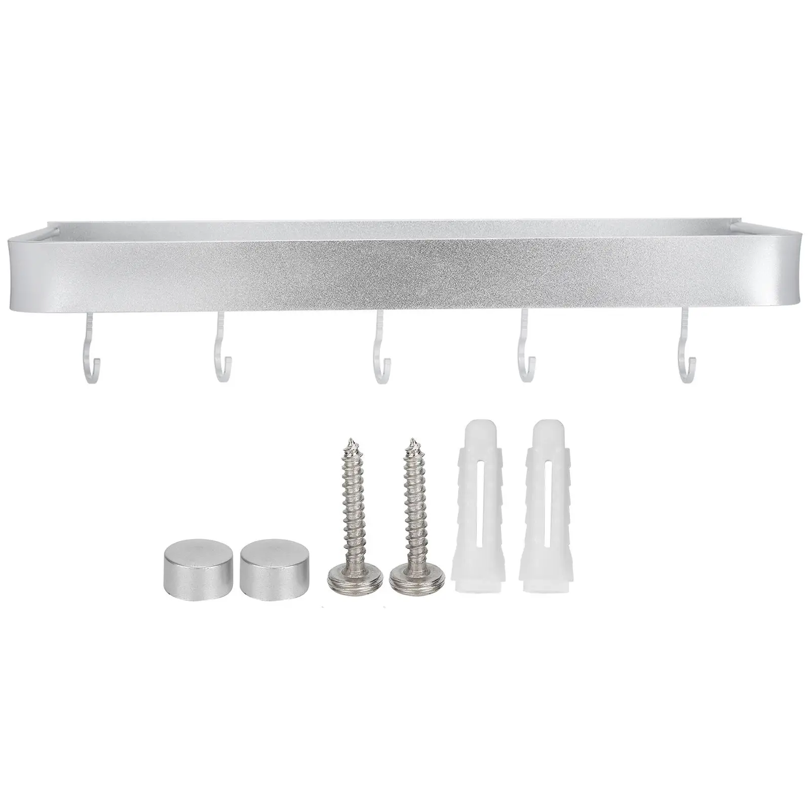Wall-Mounted Space Aluminum Shower Shelf - Single Layer Shampoo Storage Rack for Bathroom