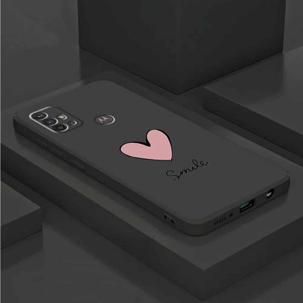 Custodia per Motorola Moto G31 G50 G22 G30 G60 G71 G72 G51 G73 G60s G52 G53 G32 Pink Girl Love Heart TPU Soft Armor Bumper