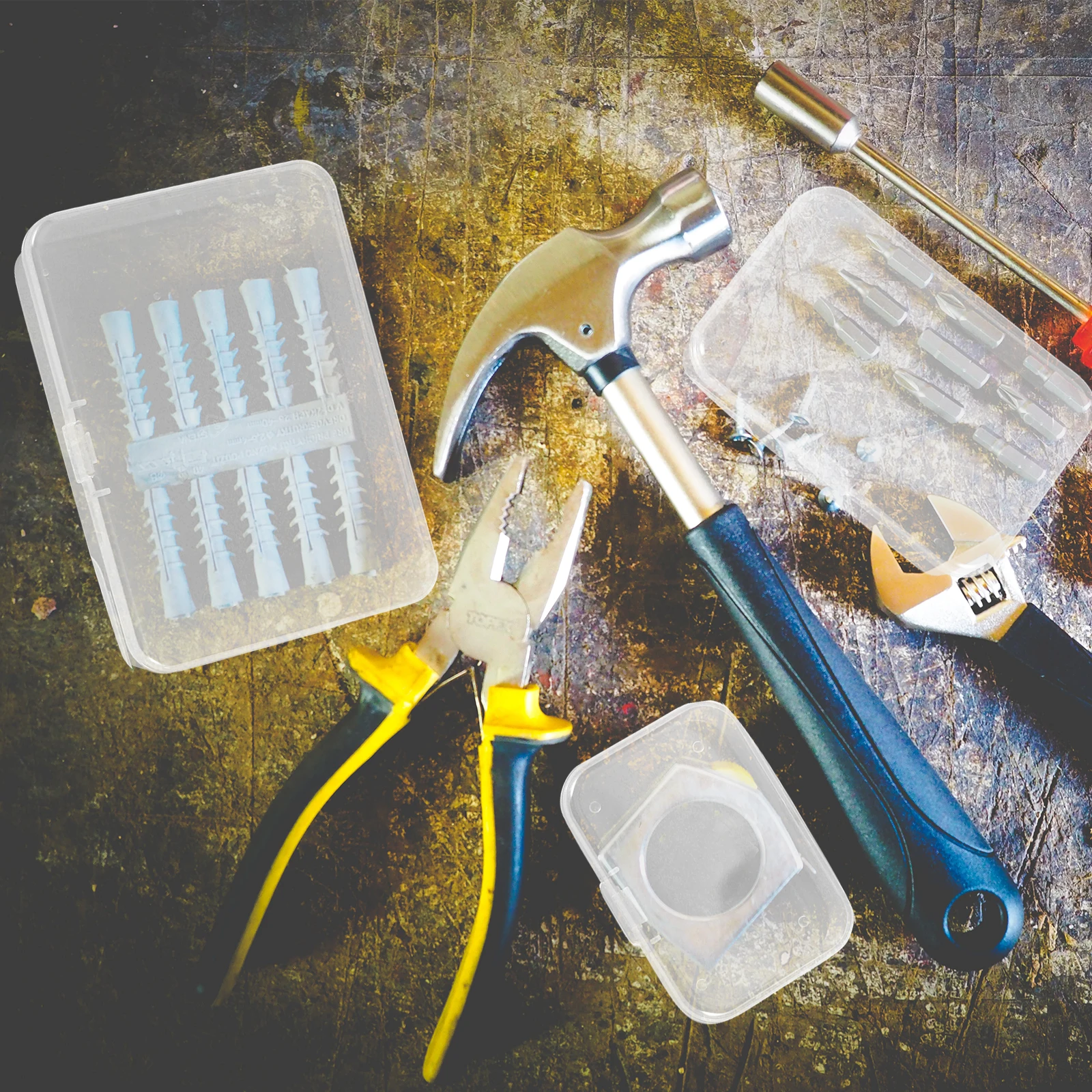 

9pcs Rectangular Transparent Storage Boxes Clear Plastic Organizer For Small Parts Jewelry Craft Supplies Home Tool Holder Pp