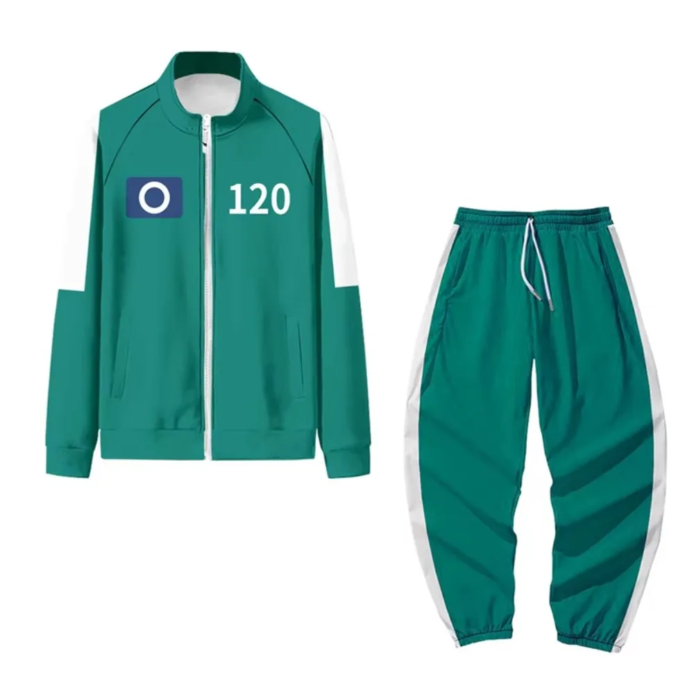 Retro Game Escape Season 2 Seong Gi-hun Cosplay Costume 456 Jacket Sweatshirt Long Pants Short Sleeve Green Two Three Piece Suit