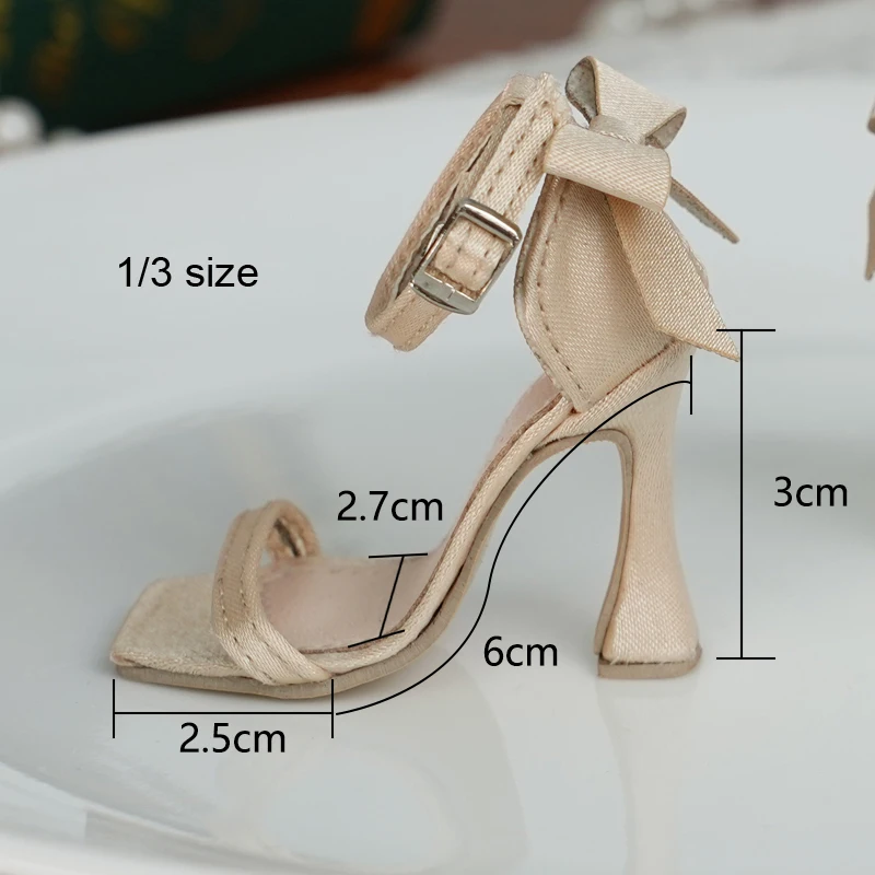 D09-P809 children handmade toy 1/4 1/3 big girl uncle BJD/SD Doll shoes Bow tie high heels buckle shoes 1pair
