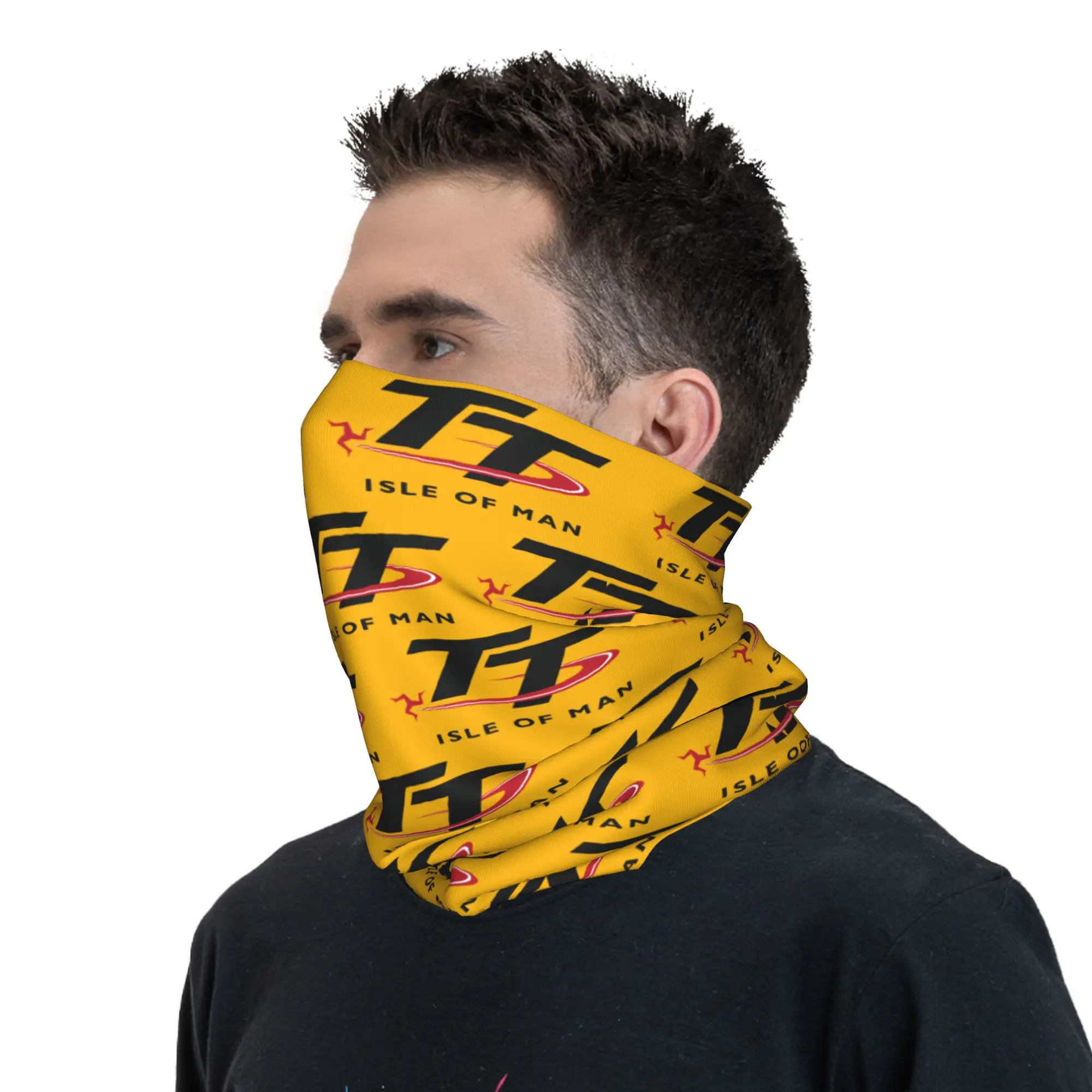 Personalizado ilha de homem tt corridas bandana pescoço gaiter para esqui ciclismo feminino masculino envoltório cachecol motocicleta esporte bandana mais quente