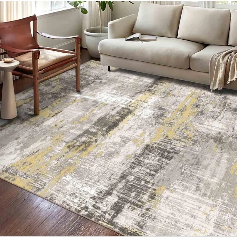 

Stain Resistant Washable Rug for Living Room, Boho Vintage Inspired (Grey/Medallion, 8'x10')