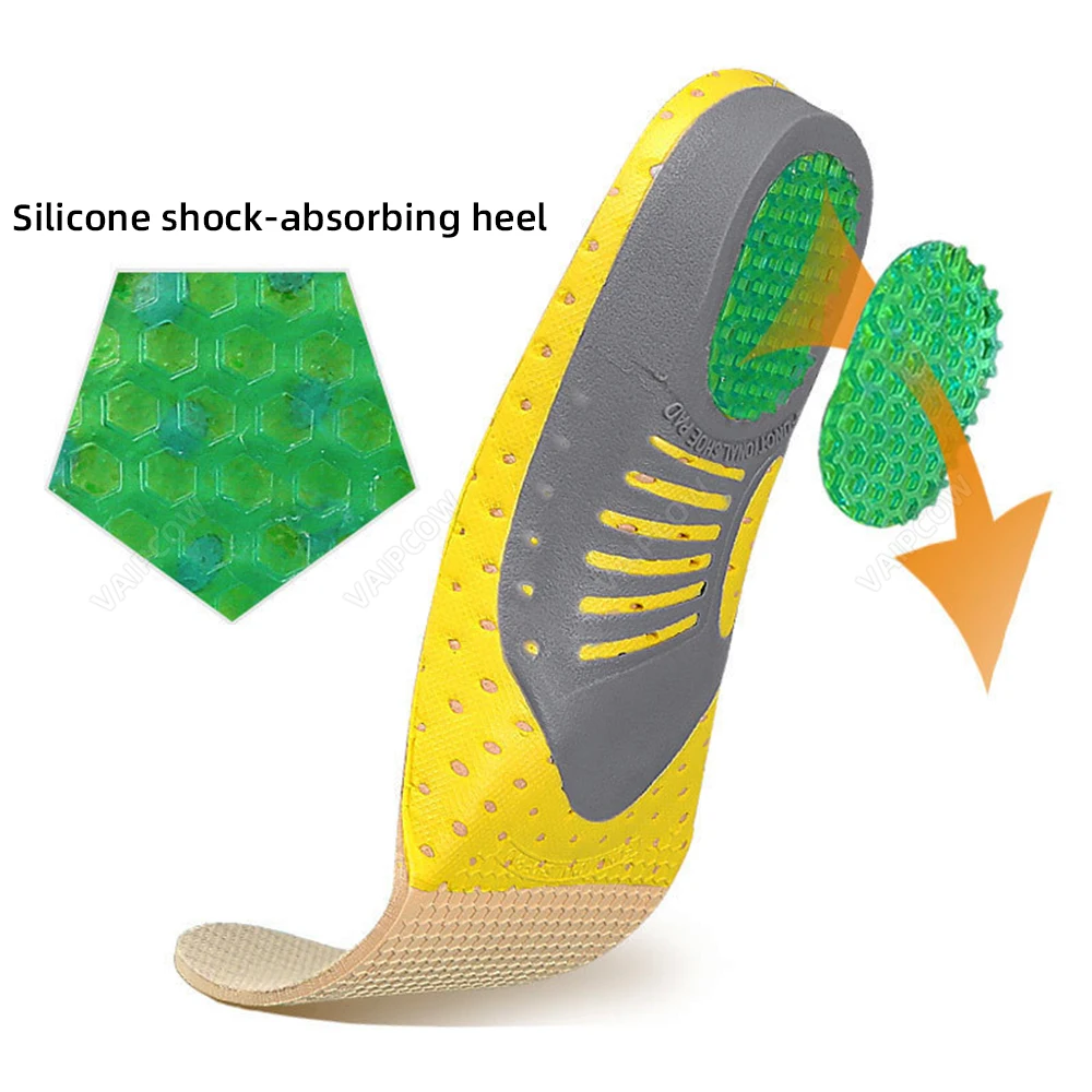 อัพเกรด Orthotic GEL Insoles ศัลยกรรมกระดูกเท้าแบนสุขภาพ Sole Pad สําหรับรองเท้าใส่ Arch Support Pad สําหรับ Plantar Fasciitis Unisex