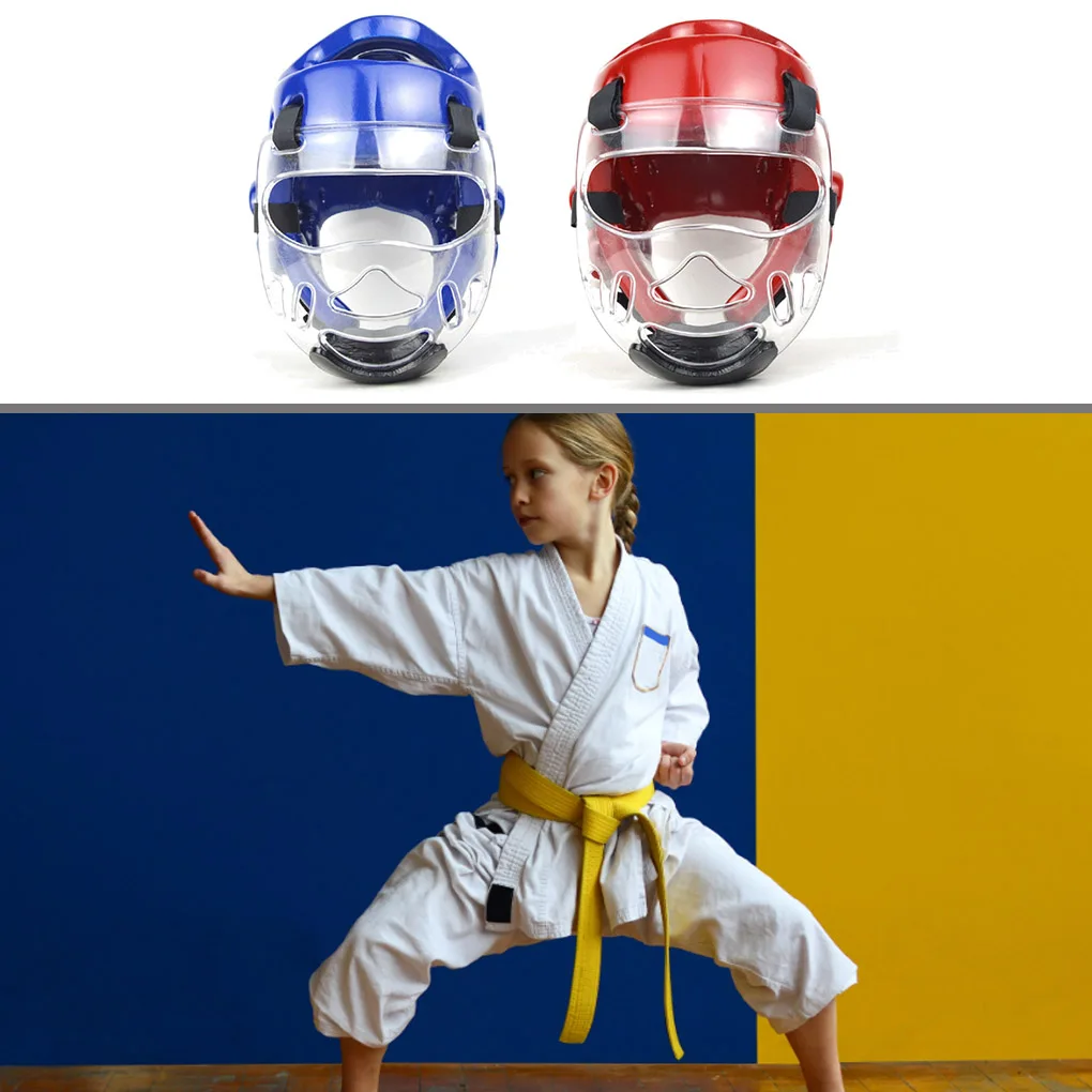 

Anti-Scratch Taekwondo Headgear Full Guard Head Protection Breathable Helmet Sports Equipment Bue S(120-140CM)