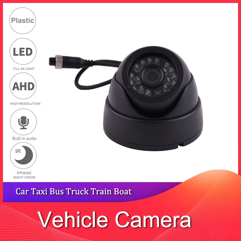 

Wholesale Car AHD 1080P Night Vision IR Bus Indoor Dome Camera With Microphone Optional