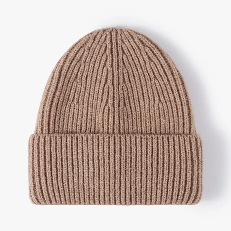 

Winter Outdoor Cashmere Knitted Women's Hat Fashion Simple Caps For Men Warm Cold Beanies Female Thick Students Skullcap