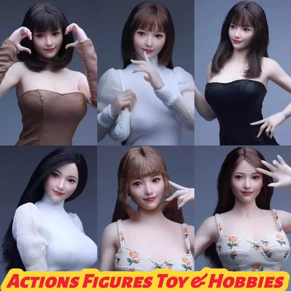 

Z6TOYS ZC021 1/6 Asian Smiling Beauty Moveable Eyes Head Sculpt PVC Model Fit 12'' Female Soldier Action Figure Body Dolls
