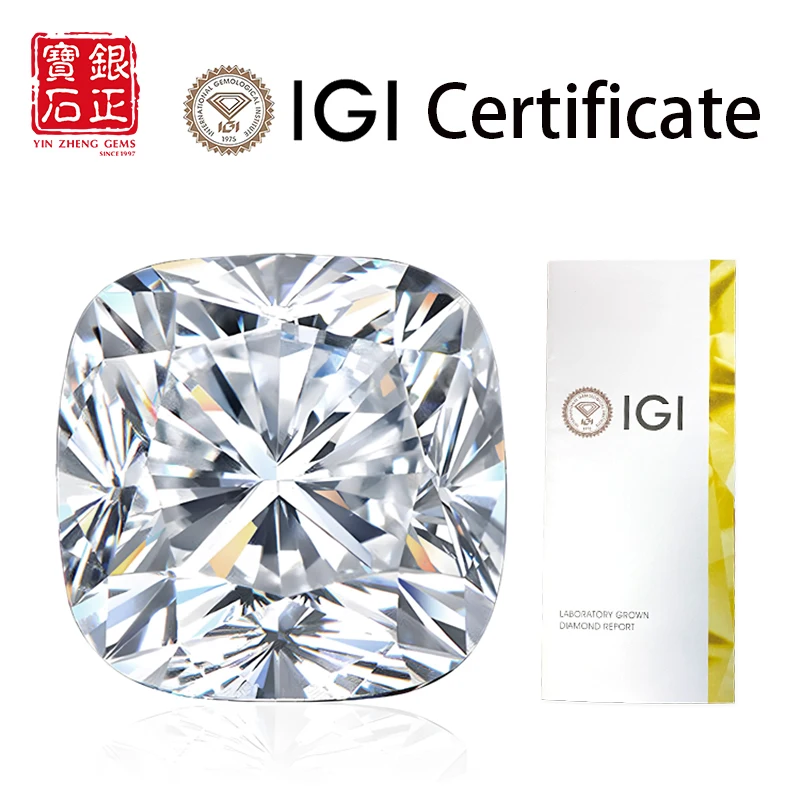 

YinZheng Jewelry CVD 1.5ct-1.99ct D VVS2 EX with IGI Certificate Lab Grown Diamond Cushion Shape Real Diamond Wholesale Gemstone