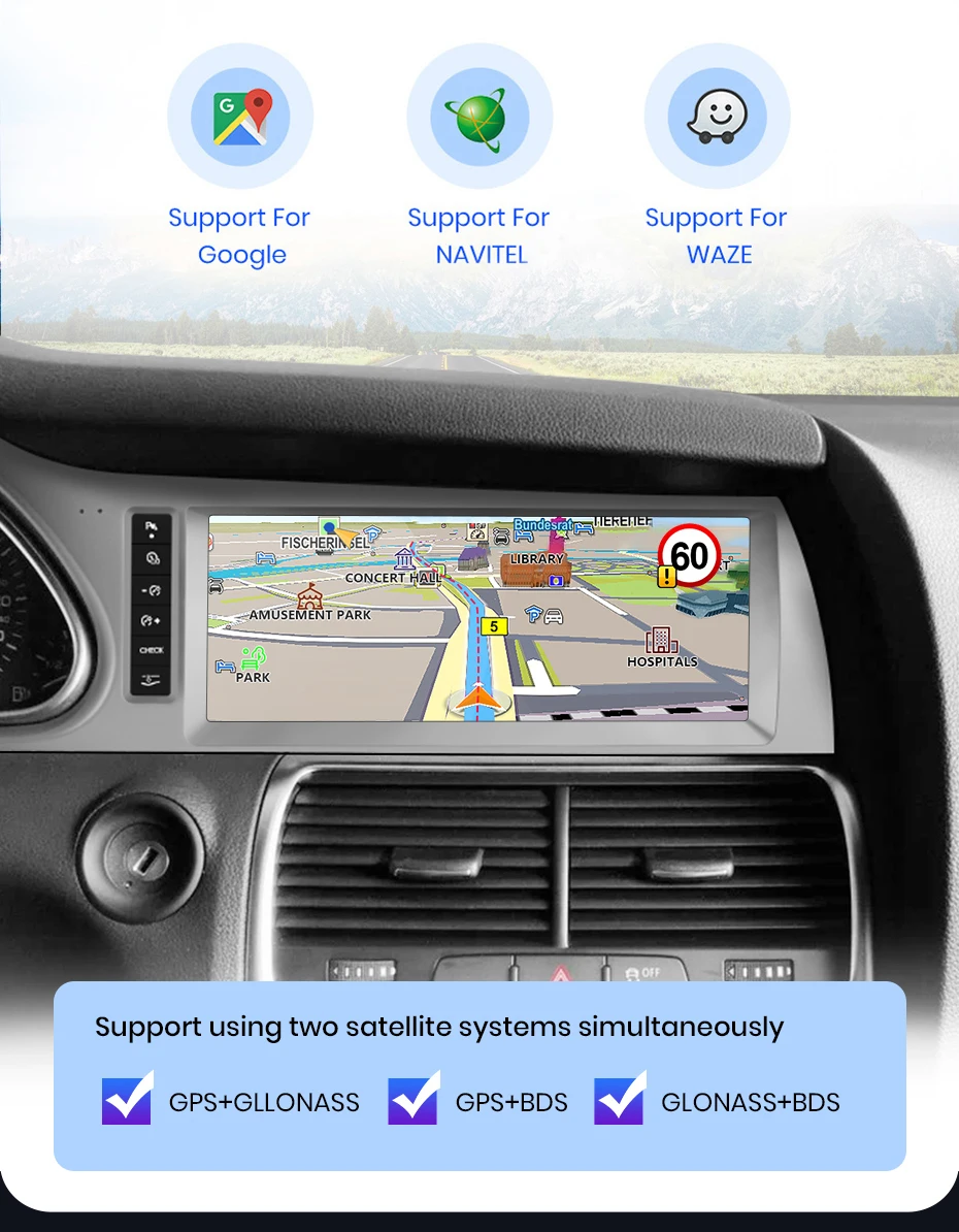 Junsun Kabelloses CarPlay und Android Auto Autoradio für Audi Q7 4L 2005-2015 MMI 2G 3G Intelligentes System Stereo 4G GPS-Navigation Multimedia-Player Touchscreen – Detail 11