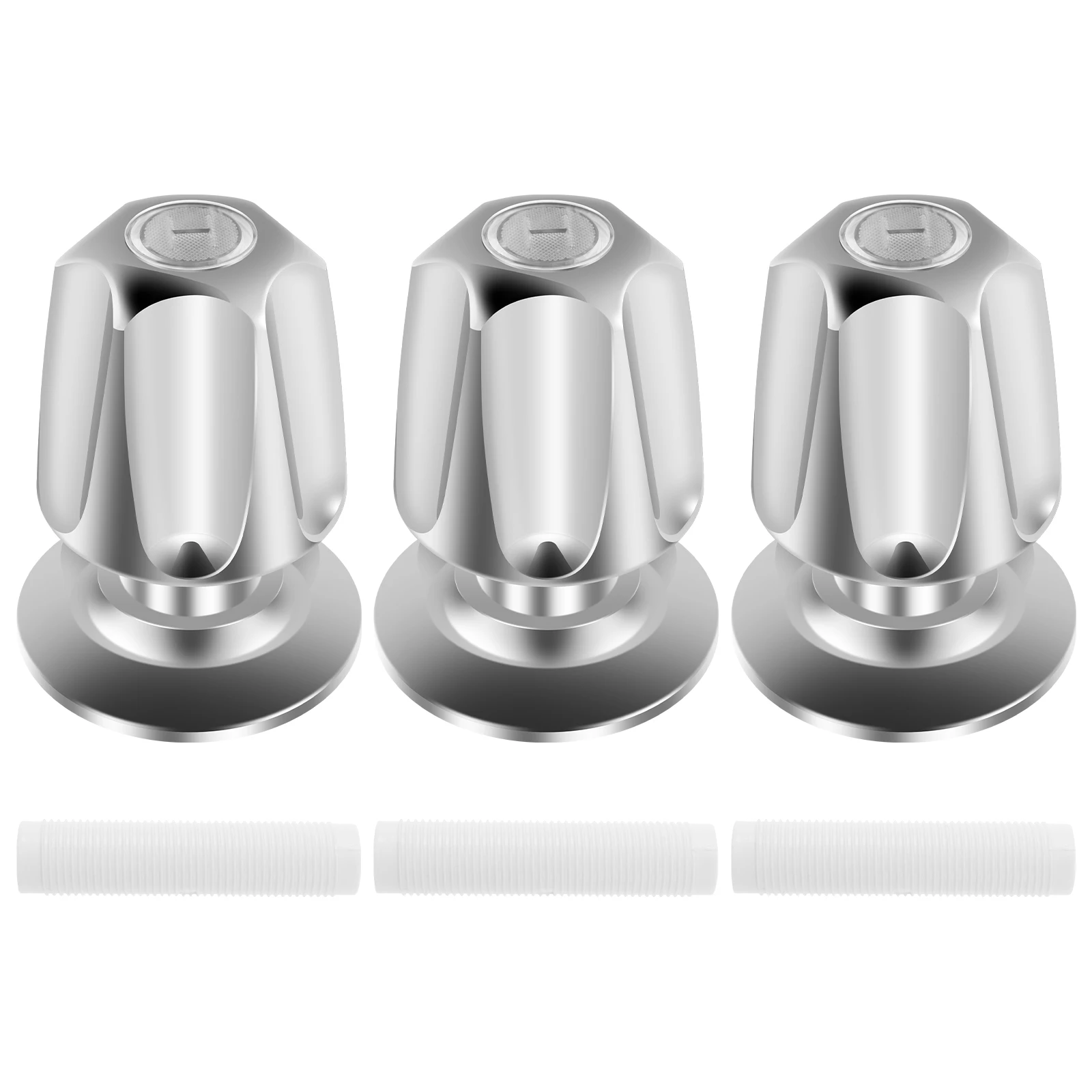 3PCS/Set Shower Knob Replacement for Verve Bathtub Shower Faucet Knob with Screws Hot Cold and Diverter Knob for Bathroom Shower