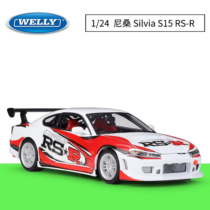 

Модель автомобиля WELLY 1:24 Nissan Silvia S15, модель автомобиля из сплава, литой и игрушечный автомобиль, коллекционная игрушка