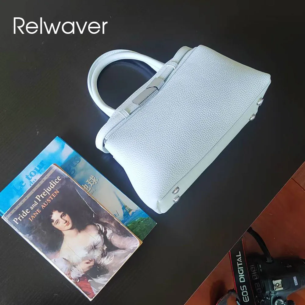 

Relwaver genuine leather small handbag blue shoulder bag top handle party bag 2026 spring summer crossbody bag