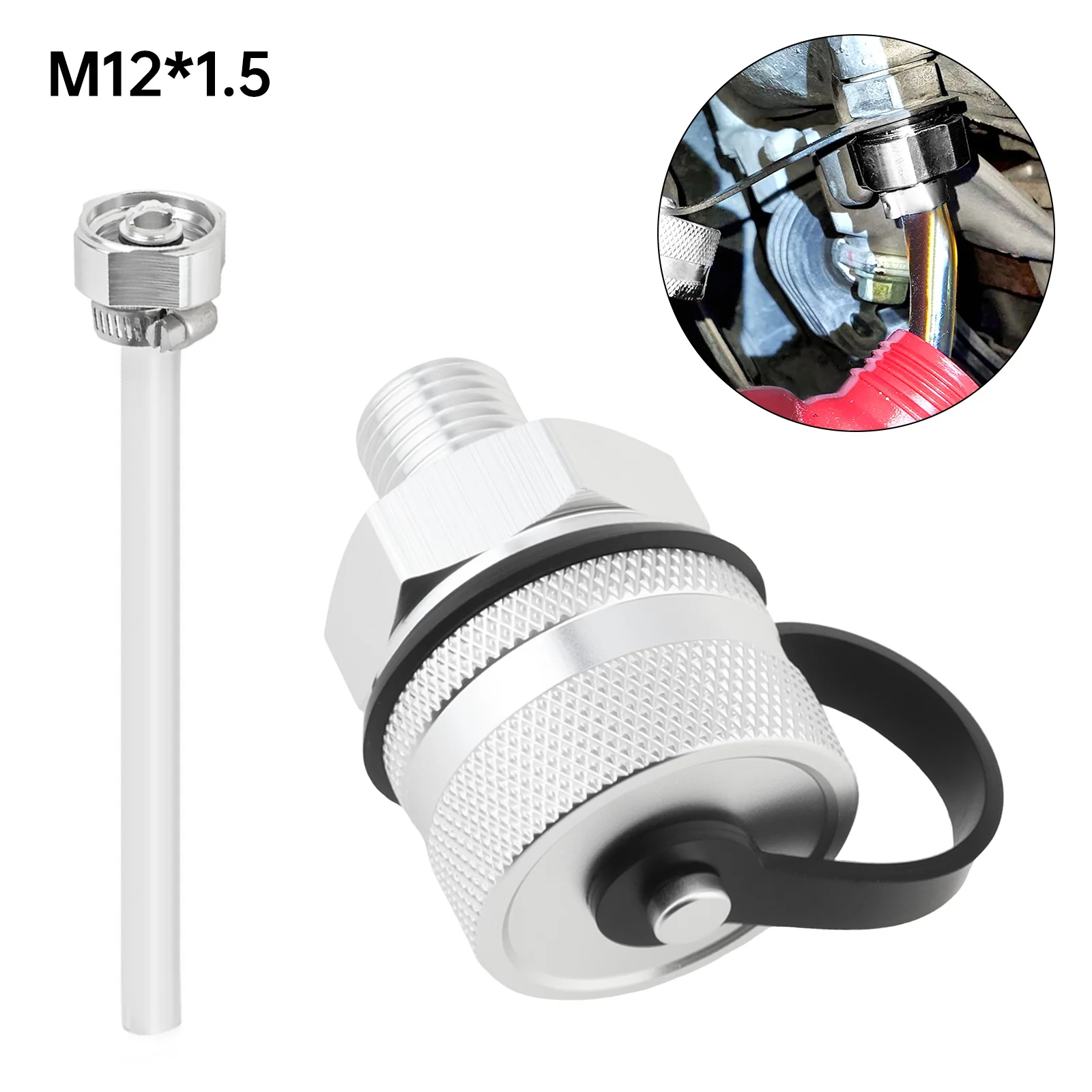 

Oil Drain Valve Aluminum Alloy Fast Efficient Quick Drain Valve Change Tool M12x1.25 M12x1.75 M14 x 1.5 with Hose Leak Proof