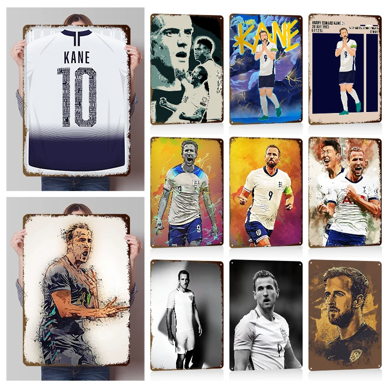 Pósteres Metálicos de Harry Kane para Decoración de Pared, Letreros Metálicos Vintage Personalizables para Cuarto de Hombre, Garaje, Decoración de Sala de Juegos