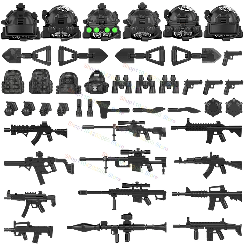 

WM2604 WM2605 WM2606 Military War Game Series Soldiers camouflage Weapons Action Figures Building Blocks Boys Toys Gifts WM2607