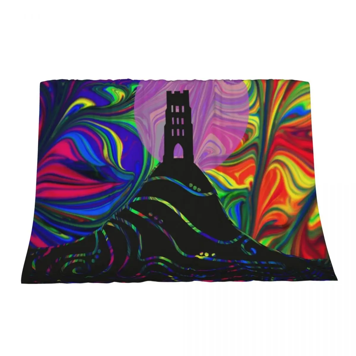 

Magic Glastonbury Tor Rainbow Throw Blanket blankets ands For Baby Soft Warm Blankets