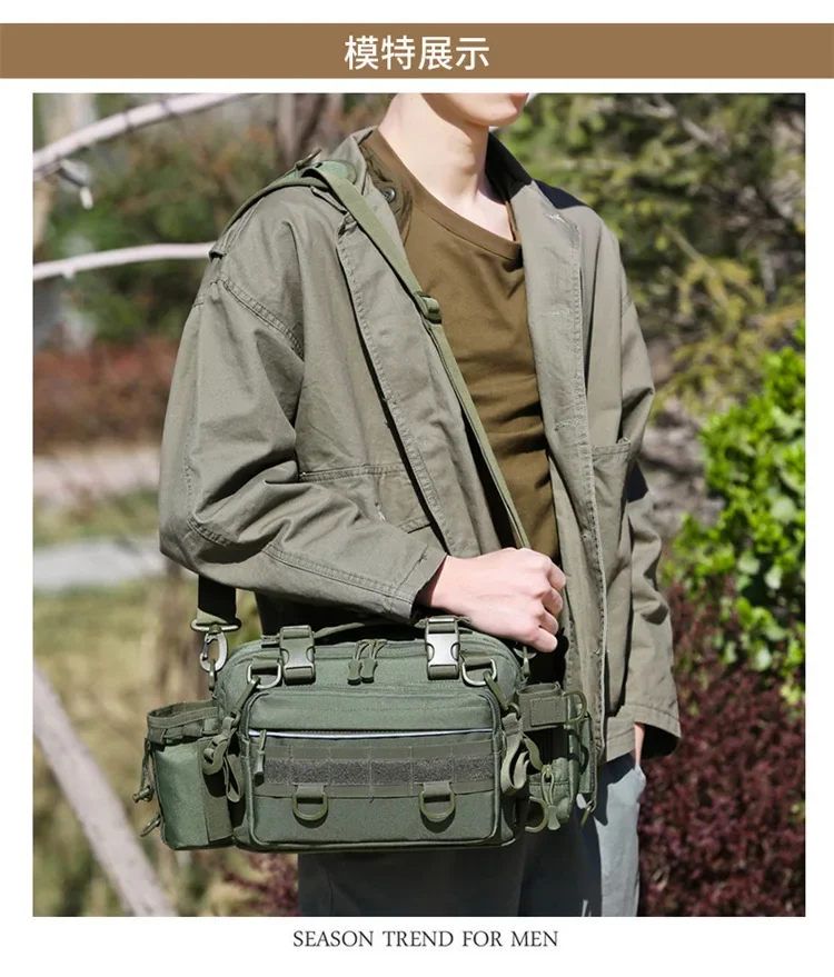 Imagem -04 - Bolsa de Cintura de Pesca de Grande Capacidade Bolsa Crossbody de Camuflagem ao ar Livre Masculino Montanhismo Multiuso Rod Bolsa Novo 2024